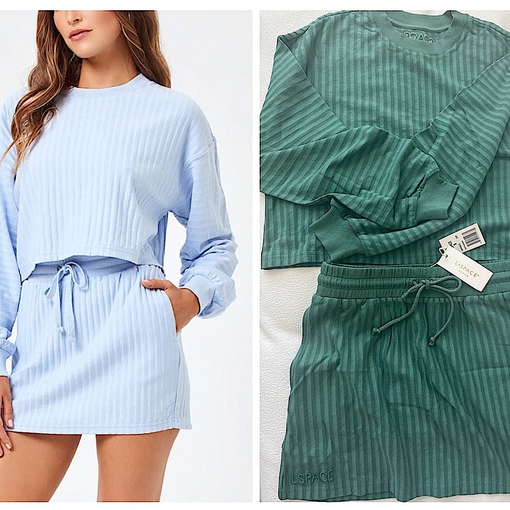 NWT LSPACE SET HALF COURT TOP & SKIRT SIZE SMALL CYPRESS GREEN SOLD OUT